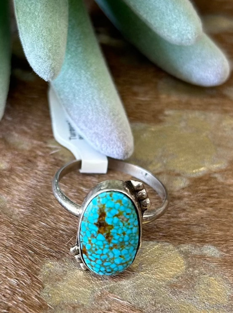 Turquoise Oval Ring Size 9.5
