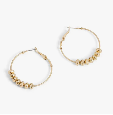 Whispers Gold Hoop with Beads Earring