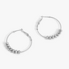 Whispers Silver Hoop with Beads Earring