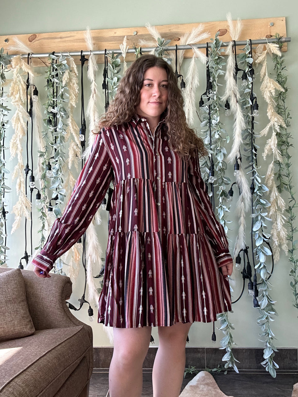 Wrangler Retro Western Snap Tiered Dress in Port Royale Allure