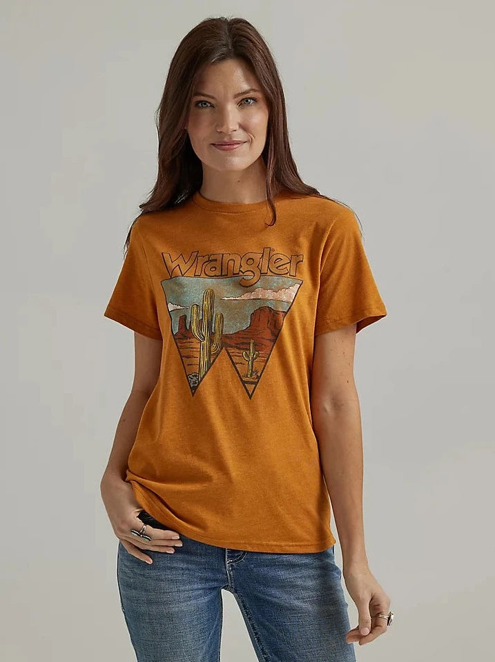 Wrangler Women's Southwest Graphic Tee in Thai Curry
