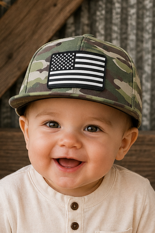 Camo American Flag Trucker Hat