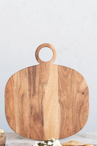 Acacia Wood Cheese/Cutting Board with Handle - Allure Boutique WY