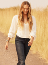 Embroidered Longsleeve Peasant Top