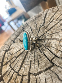 Adjustable Large Oval Turquoise Ring - Allure Boutique WY