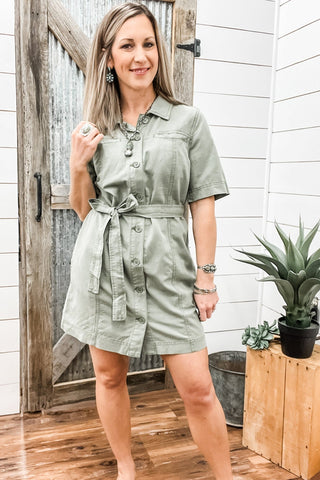 Alma Surplus Dress Sage - Allure Boutique WY