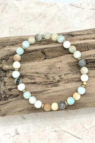 Amazonite 6mm with Gold Hematite Stretch Bracelet - Allure Boutique WY