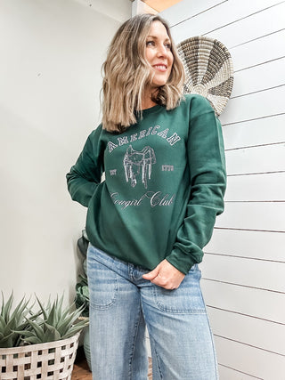 American Cowgirl Club Crewneck Sweatshirt - Allure Boutique WY