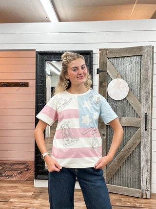 American Flag Crewneck Top - Allure Boutique WY