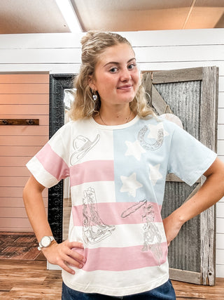 American Flag Crewneck Top - Allure Boutique WY