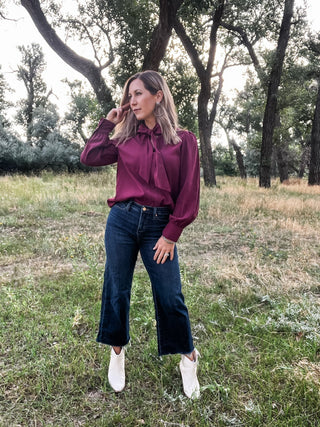 Anastasia Cabernet Blouse - Allure Boutique WY