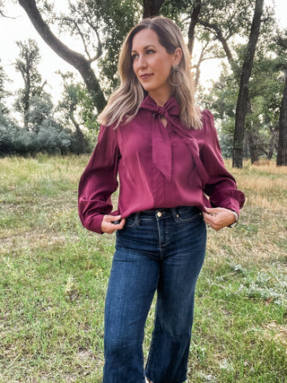Anastasia Cabernet Blouse - Allure Boutique WY