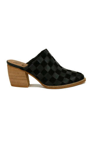 Angela Black Checkerboard Mule - Allure Boutique WY