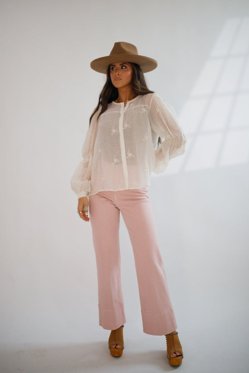 Anna Lisa Button Down Cream - Allure Boutique WY