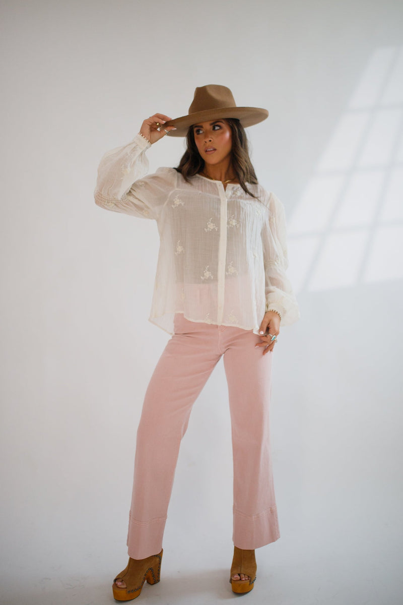 Anna Lisa Button Down Cream - Allure Boutique WY