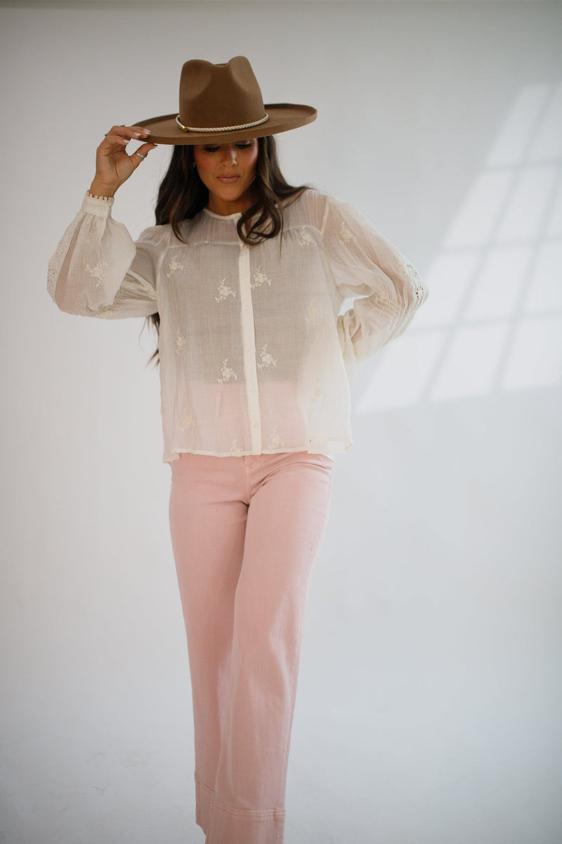 Anna Lisa Button Down Cream - Allure Boutique WY