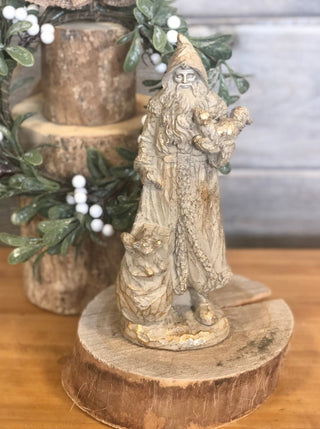 Antique Gold Finish Resin Santa Statuette - Allure Boutique WY