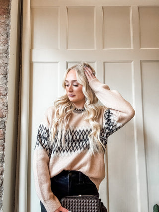 Argyle Crew Pullover - Allure Boutique WY