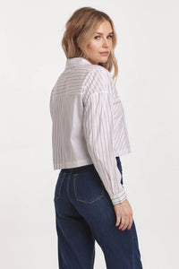 Arianna Cropped Button Down Shirt - Allure Boutique WY