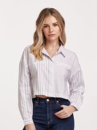 Arianna Cropped Button Down Shirt - Allure Boutique WY