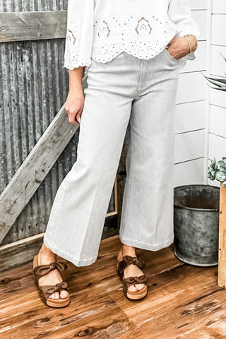 Audrey Cropped Wide Leg Railroad Grey - Allure Boutique WY