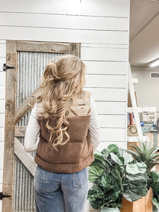Aztec Corduroy Puffer Vest - Allure Boutique WY
