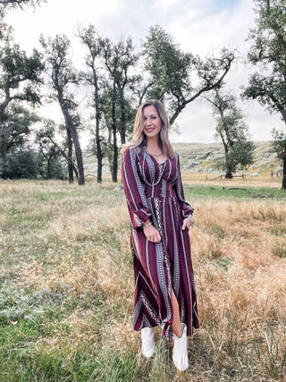 Aztec Print Maxi Dress - Allure Boutique WY