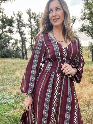 Aztec Print Maxi Dress - Allure Boutique WY