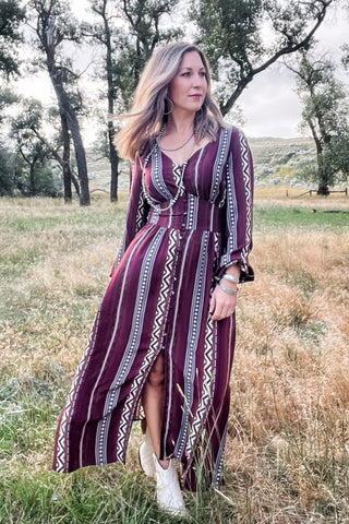 Aztec Print Maxi Dress - Allure Boutique WY