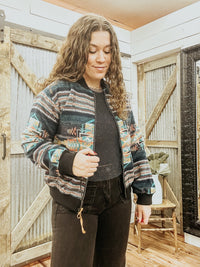 Aztec Zip Bomber Jacket - Allure Boutique WY