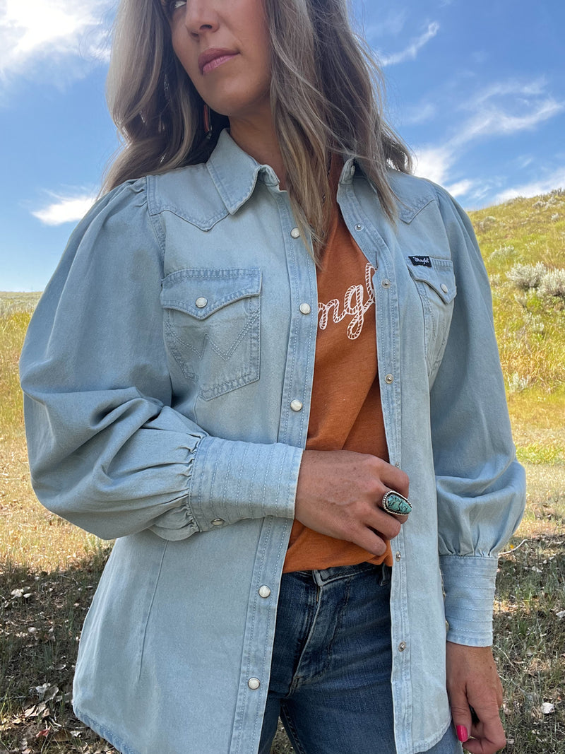 Wrangler Denim Poet Sleeve Shirt