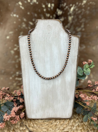 Copper Navajo Pearl Necklace  6mm 14in