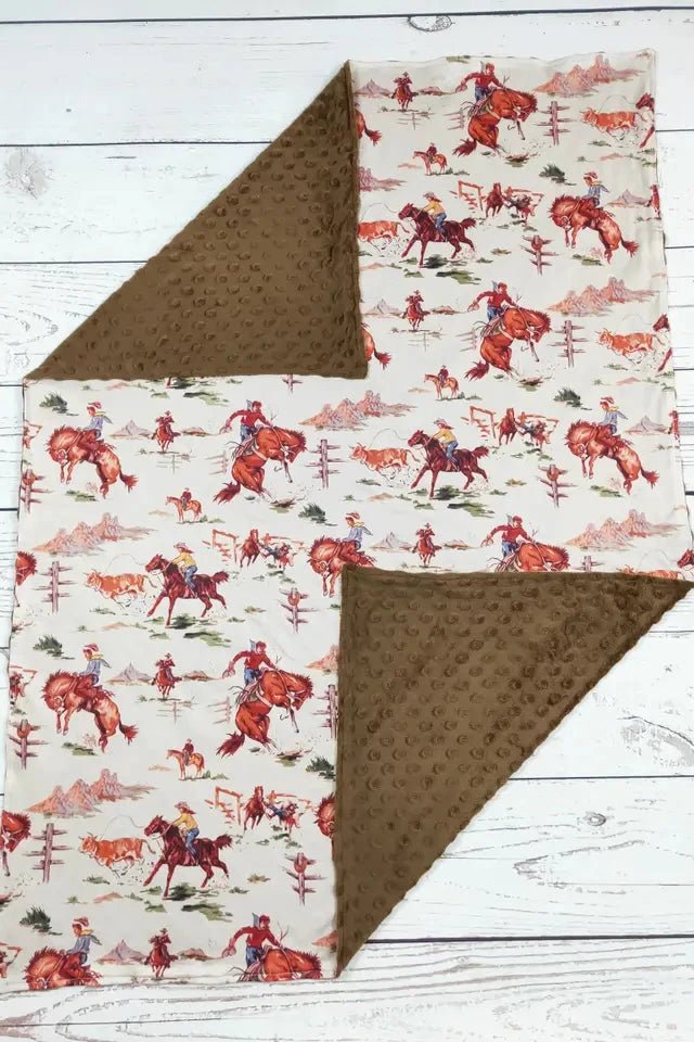 Baby Brown Minky Rodeo Blanket - Allure Boutique WY