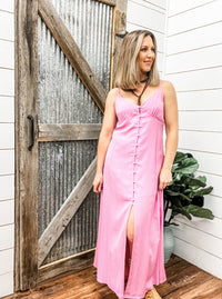 Baby Pink Strappy Maxi Dress - Allure Boutique WY