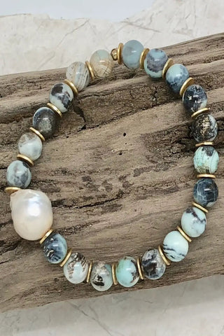 Baroque Pearl Imperial Jasper Bracelet - Allure Boutique WY