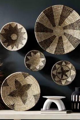 Baskets made of seagrass Large basket measures 24" Small basket measures 18 3/4" Wall Decor - Allure Boutique WY