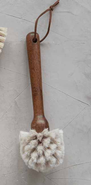 Beech Wood Dish Brush + Leather Tie - Allure Boutique WY