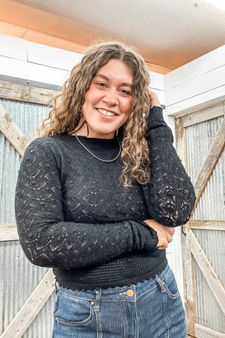 Bianca Pointelle Long Sleeve Top - Allure Boutique WY