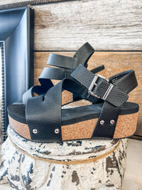 Biloxi Platform Sandal - Black - Allure Boutique WY