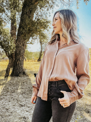 Birdie Suede Button Down - Allure Boutique WY