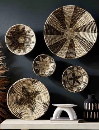 Black Aztec Woven Basket Wall Decor - Allure Boutique WY