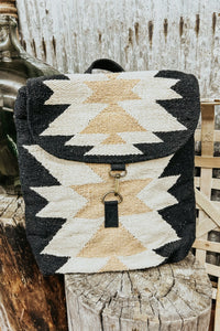 Black, Cream & Tan Aztec Backpack - Allure Boutique WY