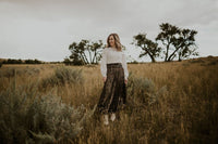 Black, Gold & Silver Pleated Maxi Skirt - Allure Boutique WY