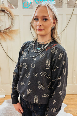 Black Heather Essential Crewneck Sweatshirt - Allure Boutique WY