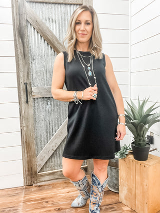 Black Knit Tank Dress - Allure Boutique WY