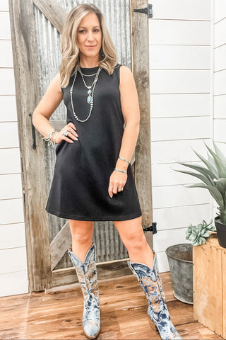 Black Knit Tank Dress - Allure Boutique WY