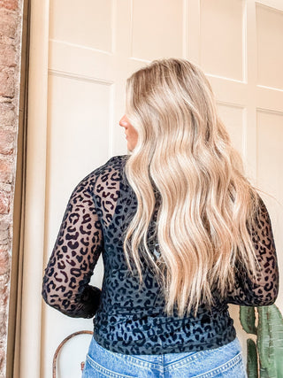 Black Leopard Burnout Mesh Top - Allure Boutique WY