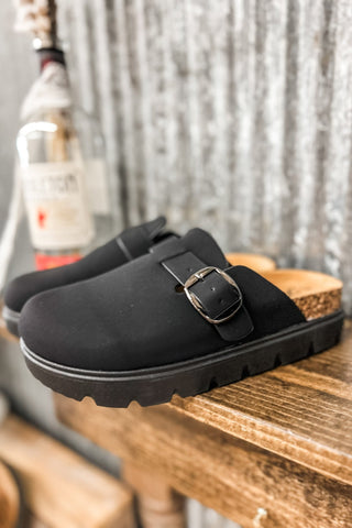 Black Nubuck Mule Slides - Allure Boutique WY