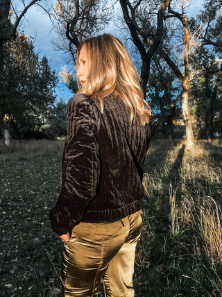 Black Quilted Velvet Jacket - Allure Boutique WY