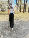 Black Wide Leg Woven Pants - Allure Boutique WY